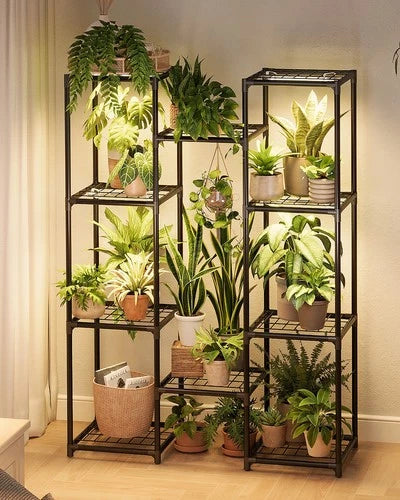Bamworld Plant Stand with Grow Light Tall Plant Stand Indoor Metal Plant Shelf