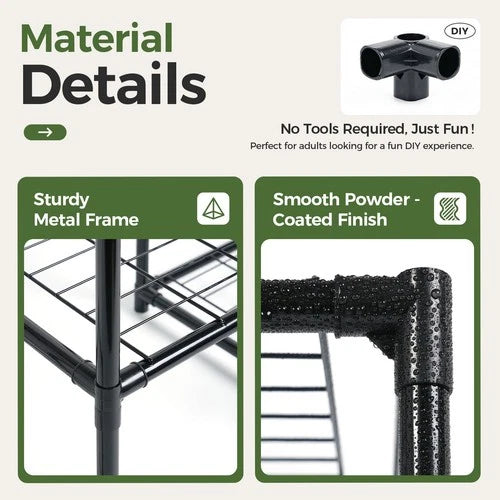 Bamworld Metal Plant Stand with Grow Light Plant Shelf Ladder Plant Holder