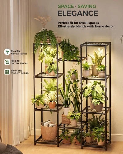 Bamworld Plant Stand with Grow Light Tall Plant Stand Indoor Metal Plant Shelf