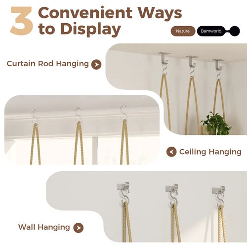 Bamworld Hanging Shelves Plant Hanger Window Plant Shelves Wood Plant Wall Shelf