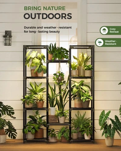 Bamworld Plant Stand with Grow Light Tall Plant Stand Indoor Metal Plant Shelf